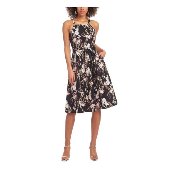 Rachel Rachel Roy Paulette Floral Print Sleeveless Midi Dress With Belt - Picture 1 of 14